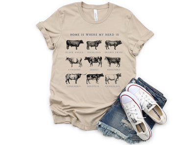 Home Is Where My Herd Is Graphic Tee and Sweatshirt