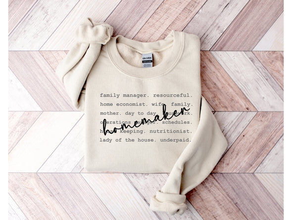 Homemaker Graphic Tee and Sweatshirt