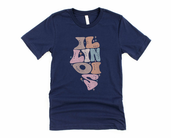 Pastel Illinois Graphic Tee and Sweatshirt