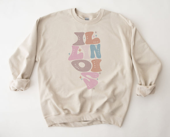 Pastel Illinois Graphic Tee and Sweatshirt