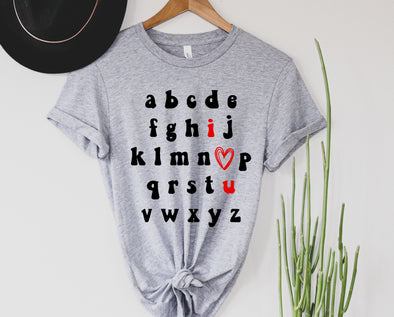 I Love You Graphic Tee and Sweatshirt