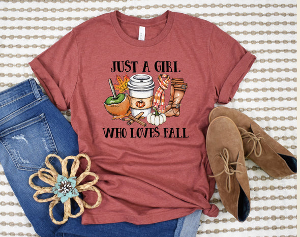 Just A Girl Who Loves Fall Graphic Tee