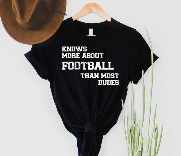 Knows More Football Graphic Tee and Sweatshirt