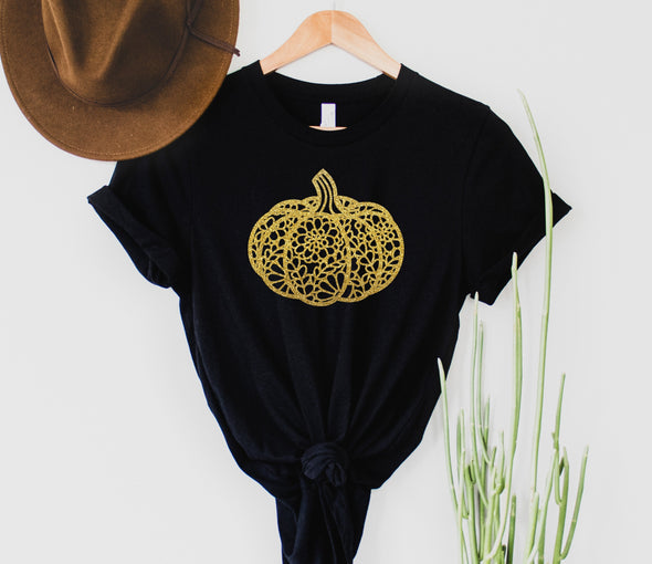 Lace Pumpkin Gold Graphic Tee