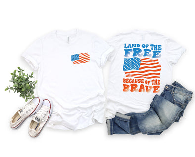 Flag Land Of The Free Graphic Tee