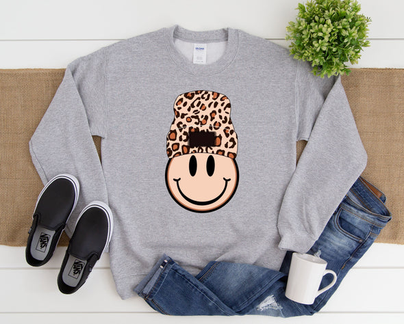 Leopard Smiles Graphic Tee and Sweatshirt