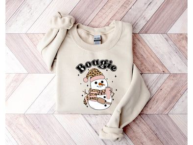 Leopard Stanley Snowman Graphic Tee and Sweatshirt
