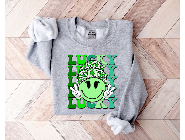 Lucky Smile Graphic Tee and Sweatshirt