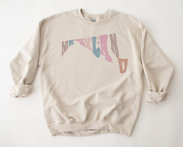 Pastel Maryland Graphic Tee and Sweatshirt