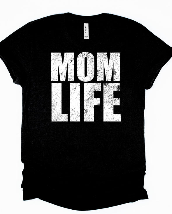 Mom Life Distressed Graphic Tee and Sweatshirt
