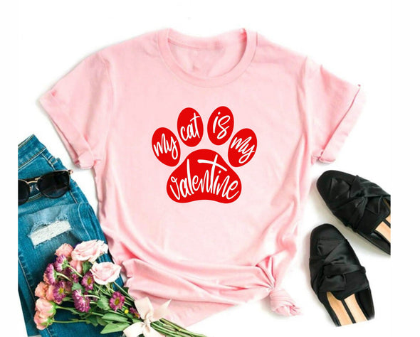 My Cat Is My Valentine Graphic Tee