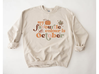 My Favorite Color Is October Graphic Tee and Sweatshirt