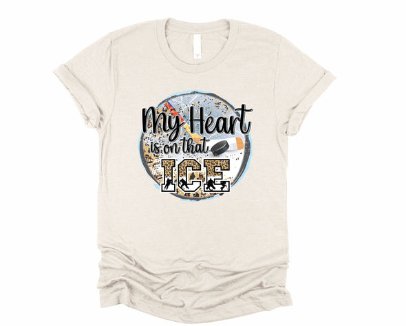 Hockey My Heart Is On That Field Graphic Tee