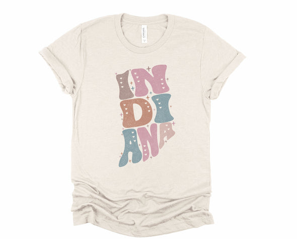 Pastel Indiana Graphic Tee and Sweatshirt