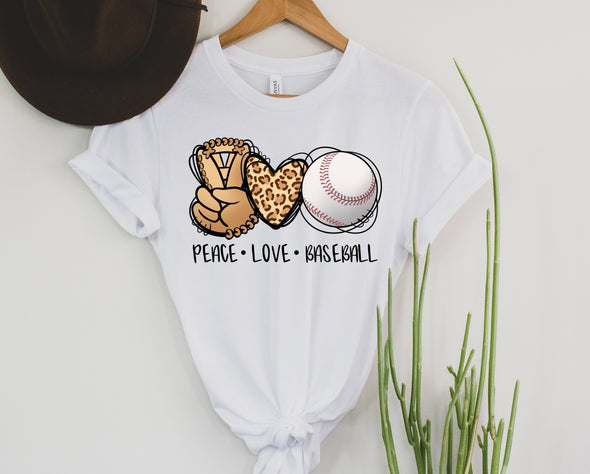 Peace Love Baseball Graphic Tee