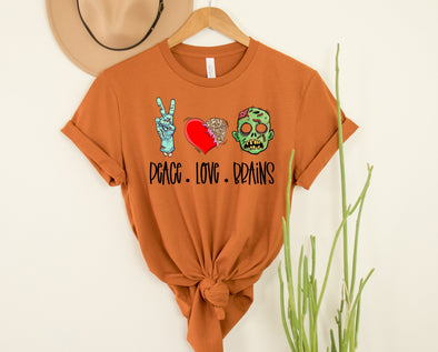 Peace Love Brains Graphic Tee