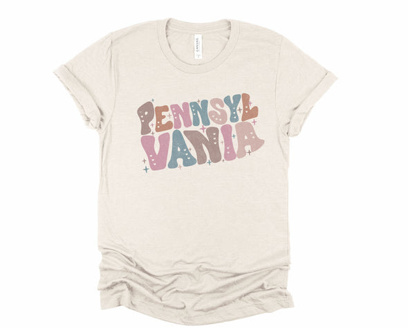 Pastel Pennsylvania Graphic Tee and Sweatshirt