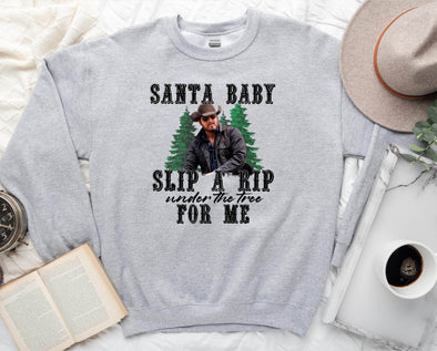 Santa Baby Rip Graphic Tee and Sweatshirt