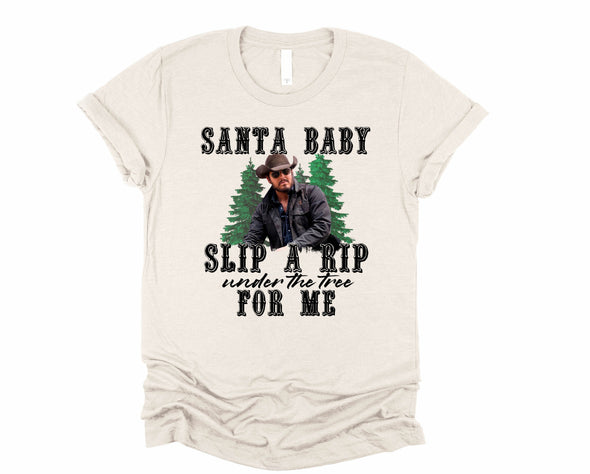 Santa Baby Rip Graphic Tee and Sweatshirt