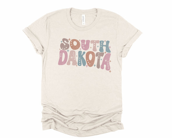 Pastel South Dakota Graphic Tee and Sweatshirt