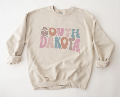 Pastel South Dakota Graphic Tee and Sweatshirt