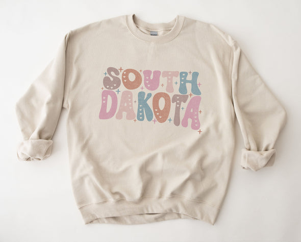 Pastel South Dakota Graphic Tee and Sweatshirt