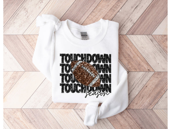 Touchdown Bling Graphic Tee and Sweatshirt