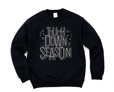 Touch Down Season Graphic Tee and Sweatshirt