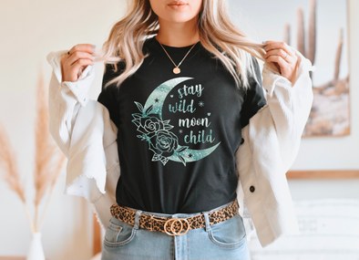 Moon Child Teal Graphic Tee