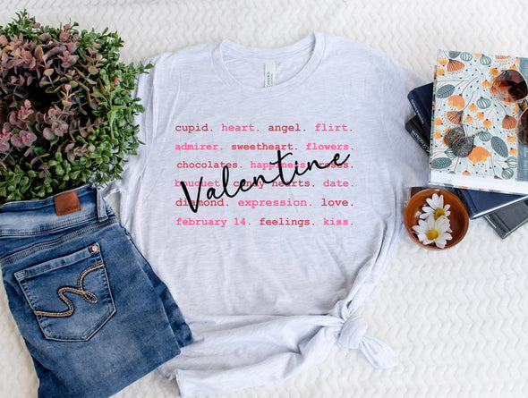 Valentine Typography Graphic Tee and Sweatshirt