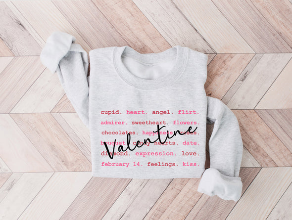 Valentine Typography Graphic Tee and Sweatshirt