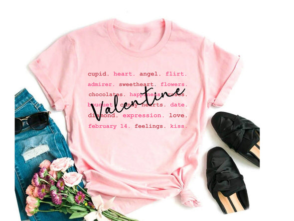 Valentine Typography Graphic Tee and Sweatshirt