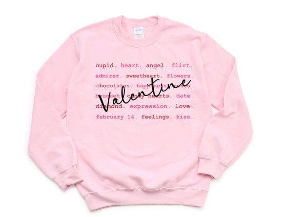 Valentine Typography Graphic Tee and Sweatshirt