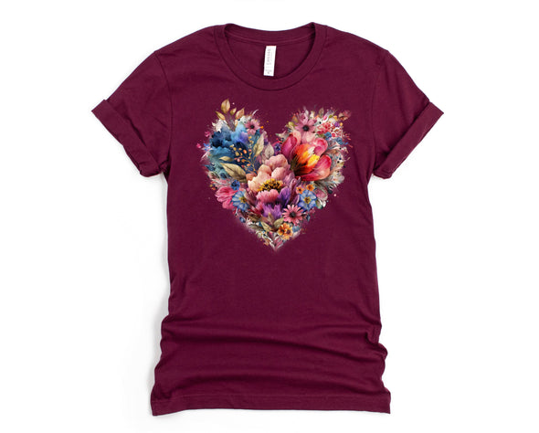 Vintage Floral Heart Graphic Tee