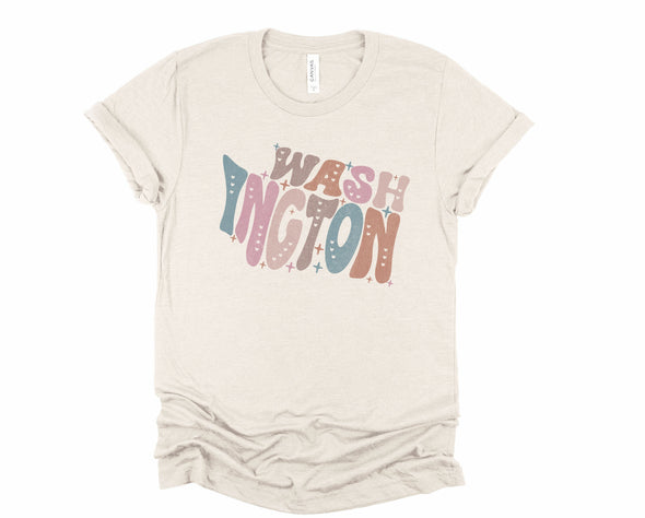 Pastel Washington Graphic Tee and Sweatshirt