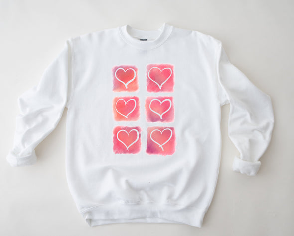 Watercolor Hearts Graphic Tee and Sweatshirt