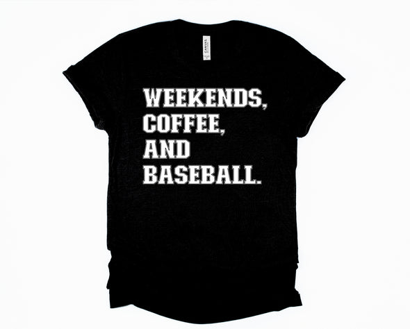 Weekends Coffee Baseball Graphic Tee