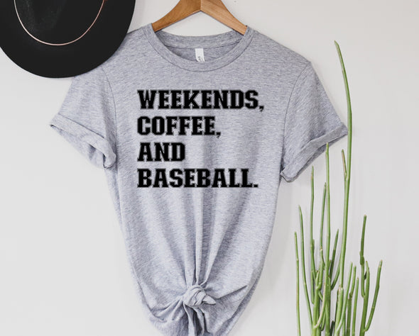 Weekends Coffee Baseball Graphic Tee