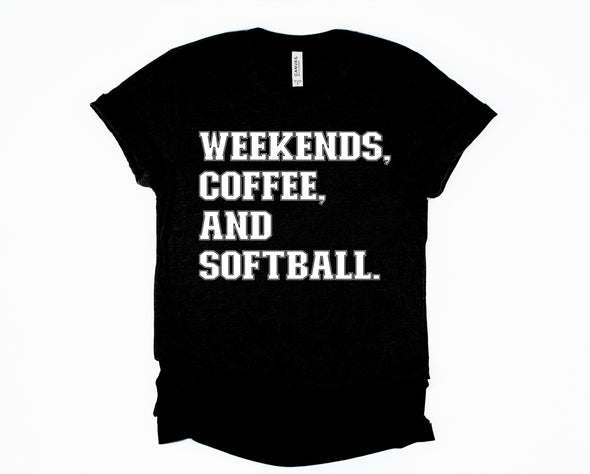 Weekends Coffee Softball Graphic Tee