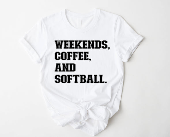 Weekends Coffee Softball Graphic Tee