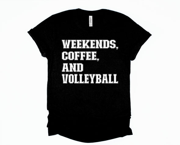 Weekends Coffee and Volleyball Graphic Tee