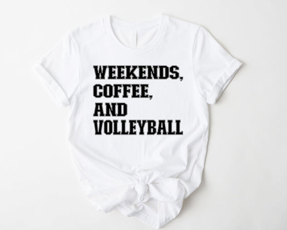 Weekends Coffee and Volleyball Graphic Tee