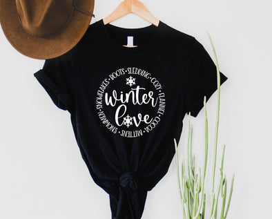 Winter Love Graphic Tee and Sweatshirt