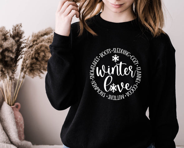 Winter Love Graphic Tee and Sweatshirt