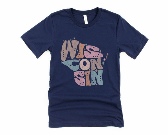 Pastel Wisconsin Graphic Tee and Sweatshirt