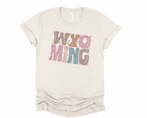 Pastel Wyoming Graphic Tee and Sweatshirt