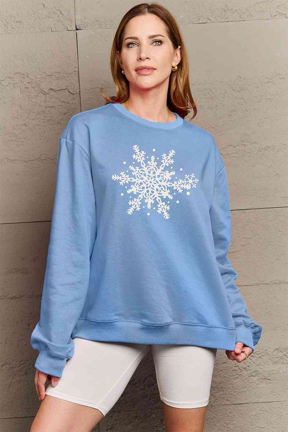 Simply Love Snowflake Graphic Sweatshirt
