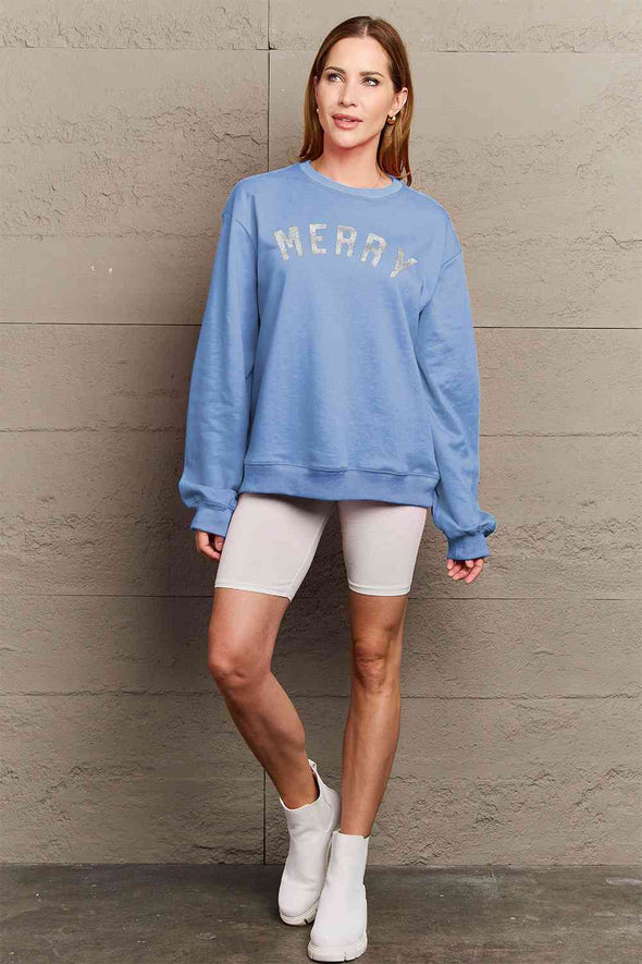 Simply Love MERRY Graphic Sweatshirt