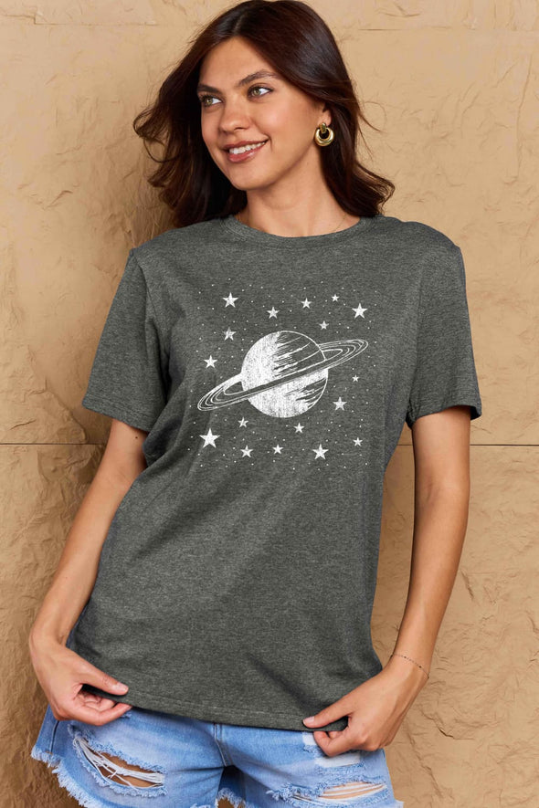 Simply Love Planet Graphic Cotton T-Shirt