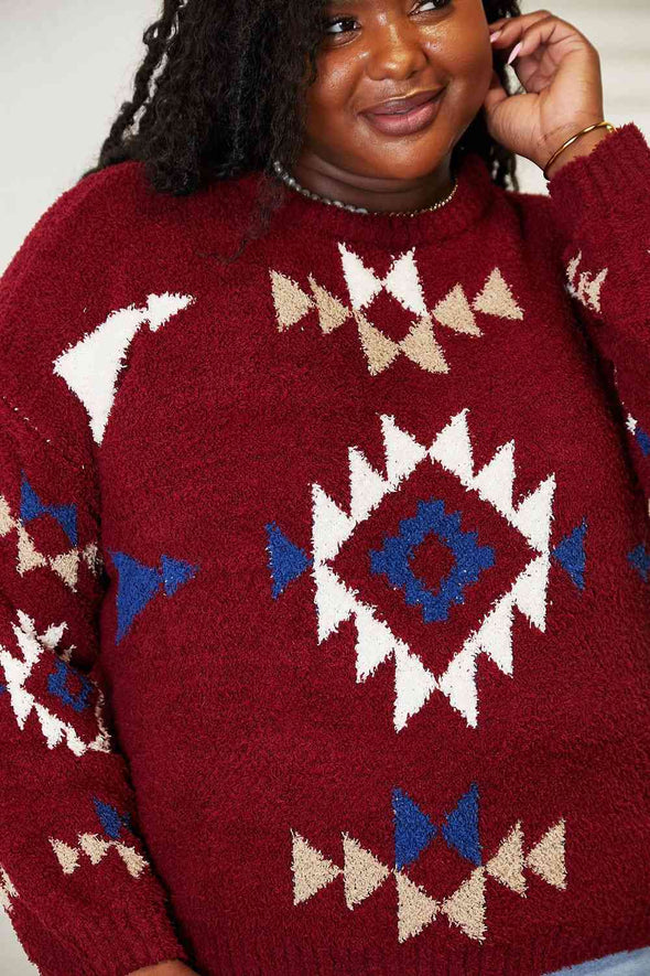 HEYSON Aztec Soft Fuzzy Sweater